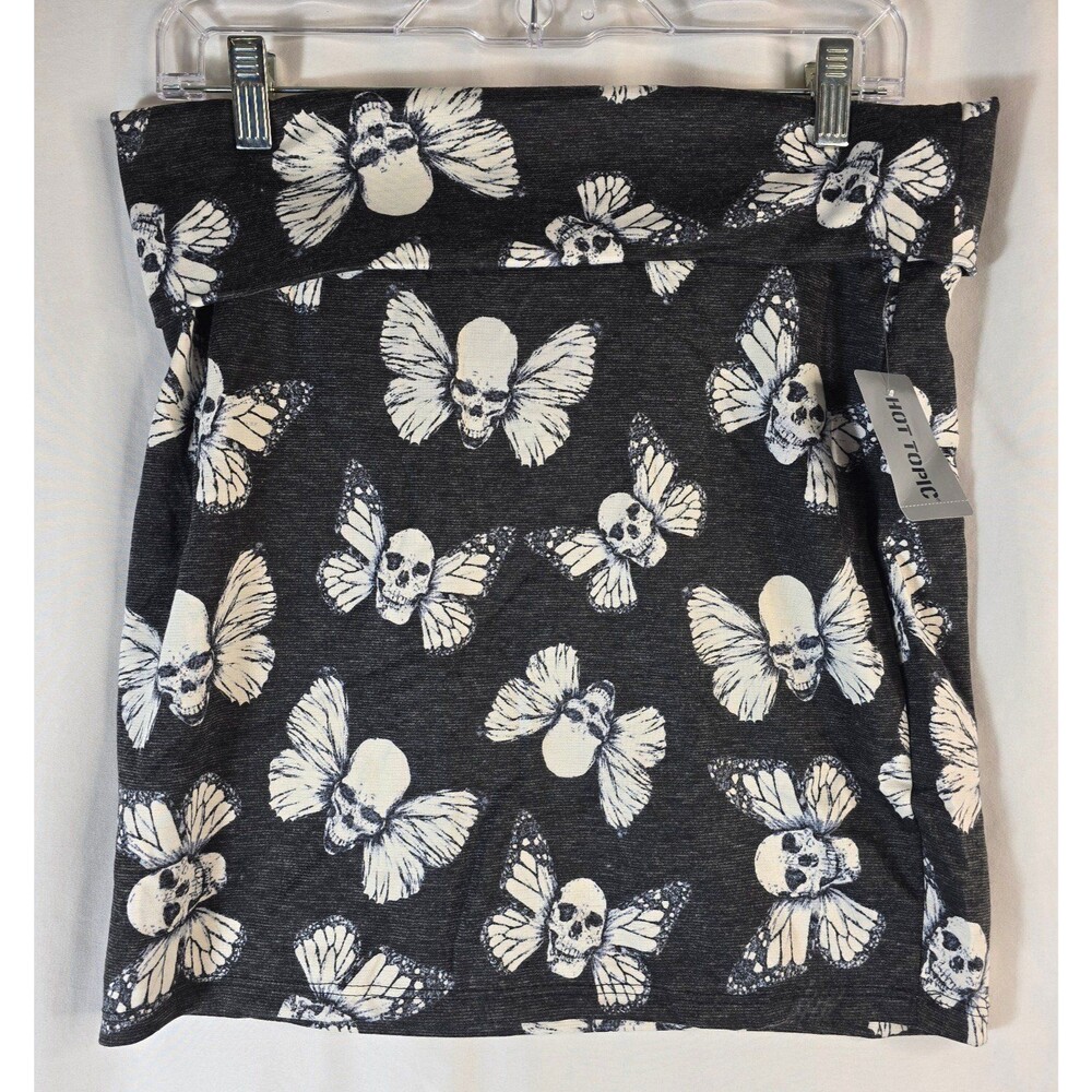 Hot Topic Black Flying Skull Y2K Vintage Skirt NWT Size XL